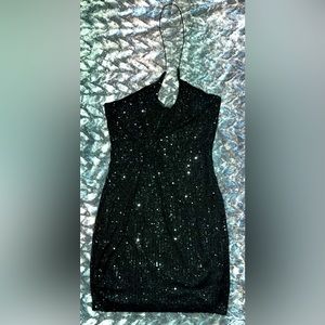 Fashion Nova Out Til Dawn Black Sequin Mini Dress NWT